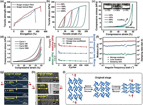 lehu国际乐虎官网东华大学丁彬、王斐等：基于仿生螺旋纤维的超弹性可水洗微纳米纤维海绵用于高效隔热(图4)
